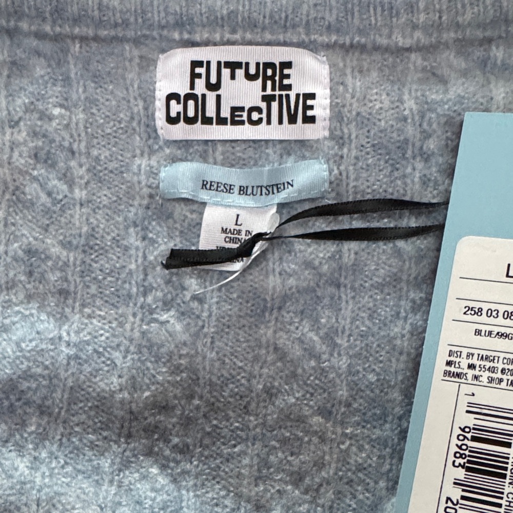 NWT Future Collective 2 pc cable knit sweater/skirt set. Size L - Picture 14 of 14